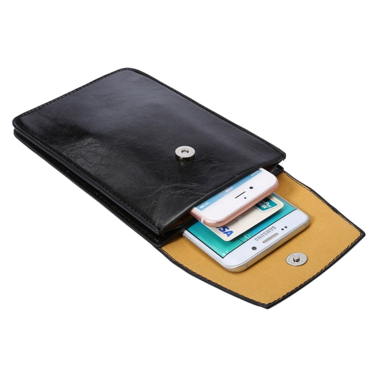 Crazy Horse Texture Universal Business Vertical Two Layers Multi-function Leather Shoulder Bag with Card Slots for iPhone 6 Plus & 6S Plus / Galaxy S7 Edge / Huawei Mate 8