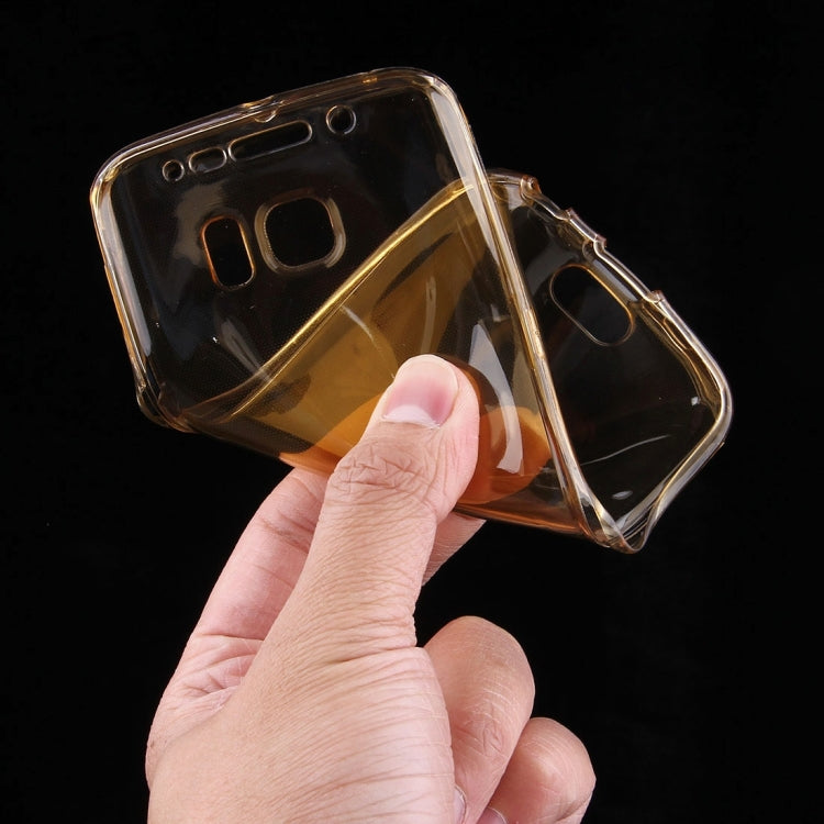 For Galaxy S6 Edge / G925 0.75mm Double-sided Ultra-thin Transparent TPU Protective Case