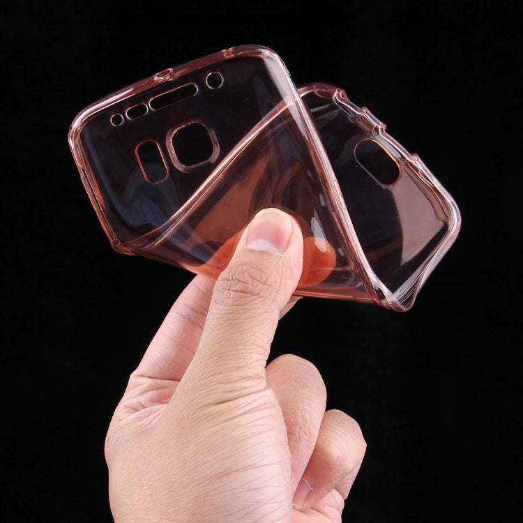 For Galaxy S6 Edge / G925 0.75mm Double-sided Ultra-thin Transparent TPU Protective Case