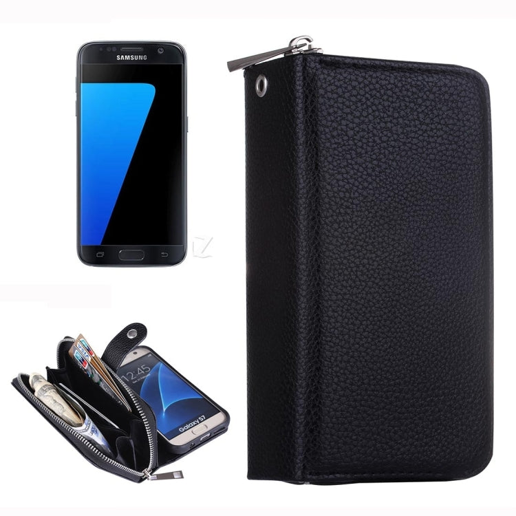For Galaxy S7 / G930 Lithi Texture Separable Horizontal Flip Leather Case with Card Slots & Wallet & Photo Frame & Lanyard