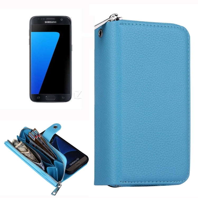 For Galaxy S7 / G930 Lithi Texture Separable Horizontal Flip Leather Case with Card Slots & Wallet & Photo Frame & Lanyard