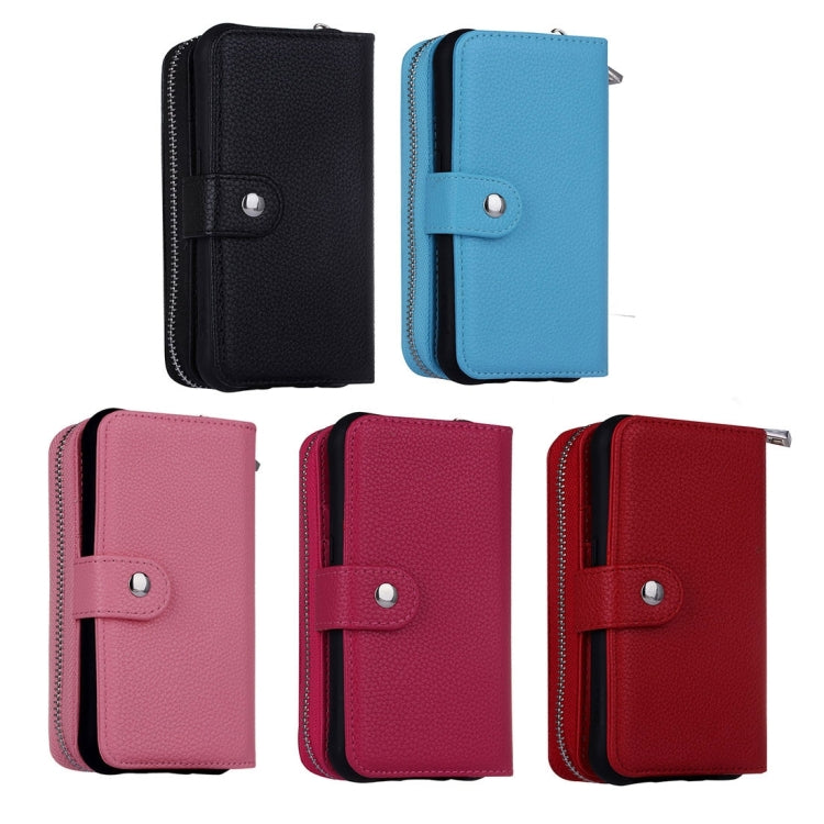 For Galaxy S7 Edge / G935  Zipper Lithi Texture Separable Horizontal Flip Leather Case with Card Slots & Wallet & Photo Frame & Lanyard