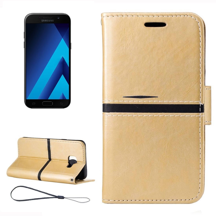 For Galaxy A5 (2017) / A520  Crazy Horse Texture Horizontal Flip Leather Case with Holder & Card Slots & Wallet & Photo Frame & Lanyard