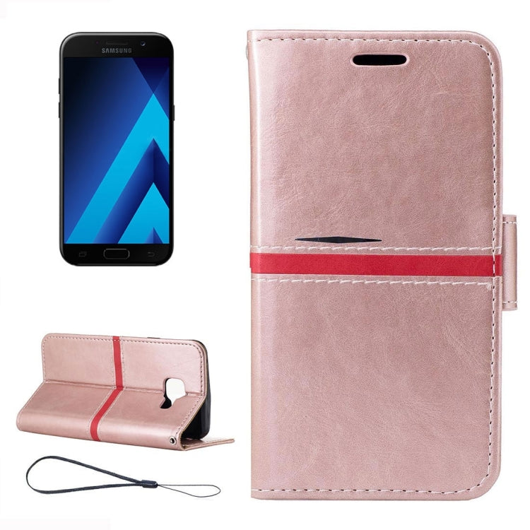 For Galaxy A5 (2017) / A520  Crazy Horse Texture Horizontal Flip Leather Case with Holder & Card Slots & Wallet & Photo Frame & Lanyard