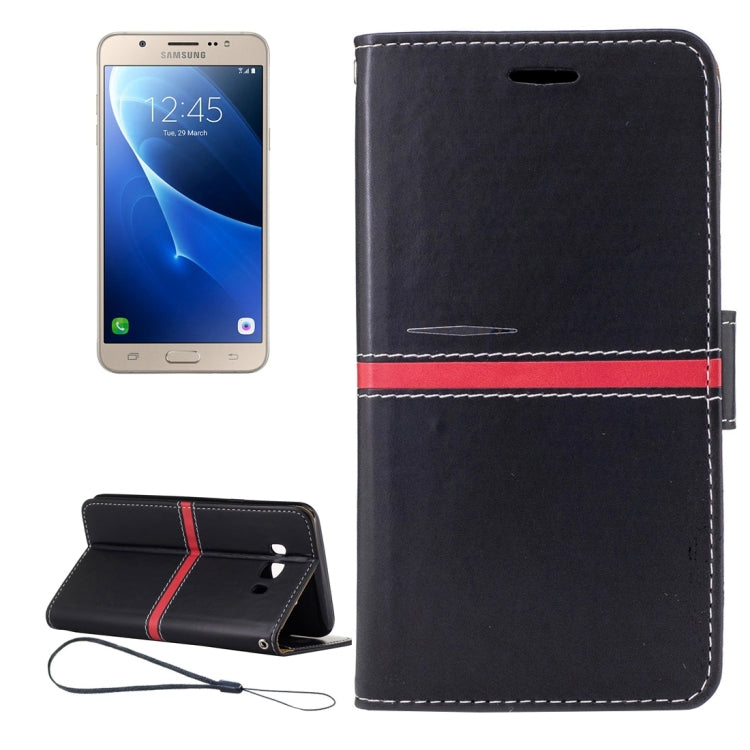 For Galaxy J7 (2016) / J710 Crazy Horse Texture Horizontal Flip PU Leather Case with Holder & Card Slots & Wallet & Photo Frame & Lanyard