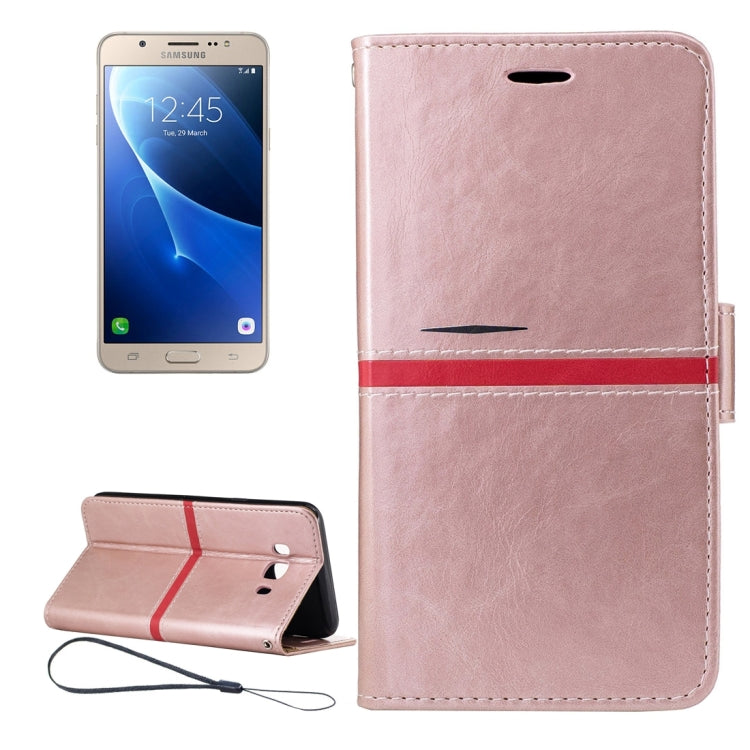 For Galaxy J7 (2016) / J710 Crazy Horse Texture Horizontal Flip PU Leather Case with Holder & Card Slots & Wallet & Photo Frame & Lanyard