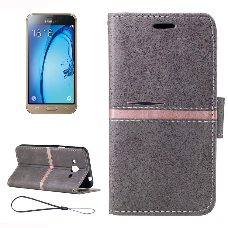 For Galaxy J3 (2016) / J310 Crazy Horse Texture Horizontal Flip Leather Case with Holder & Card Slots & Wallet & Photo Frame & Lanyard