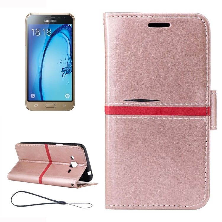 For Galaxy J3 (2016) / J310 Crazy Horse Texture Horizontal Flip Leather Case with Holder & Card Slots & Wallet & Photo Frame & Lanyard