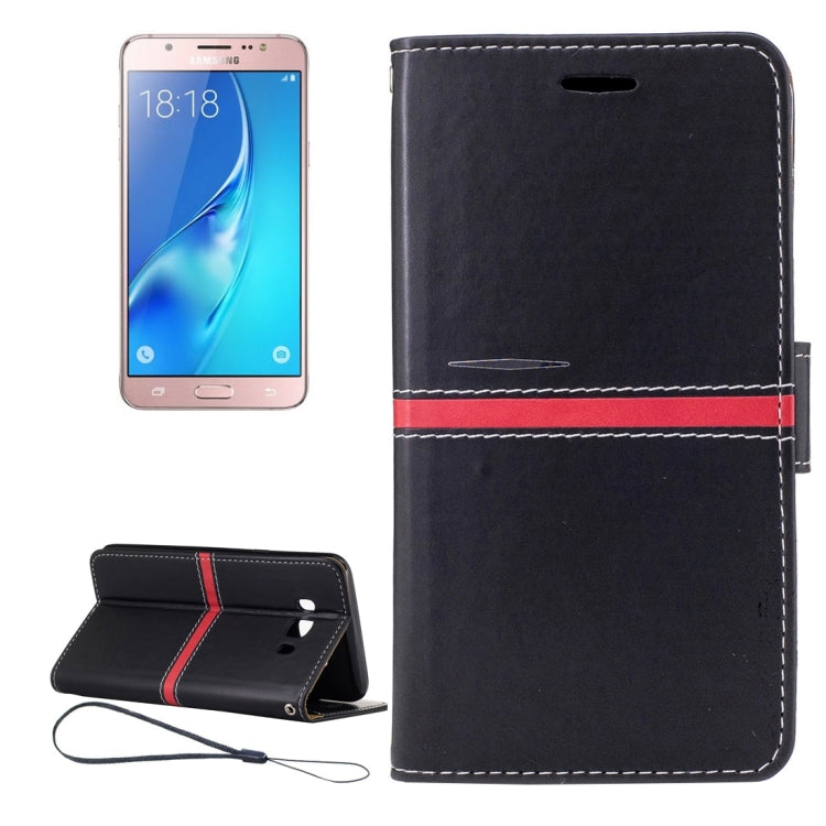 For Galaxy J5 (2016) / J510 Crazy Horse Texture Horizontal Flip PU Leather Case with Holder & Card Slots & Wallet & Photo Frame & Lanyard