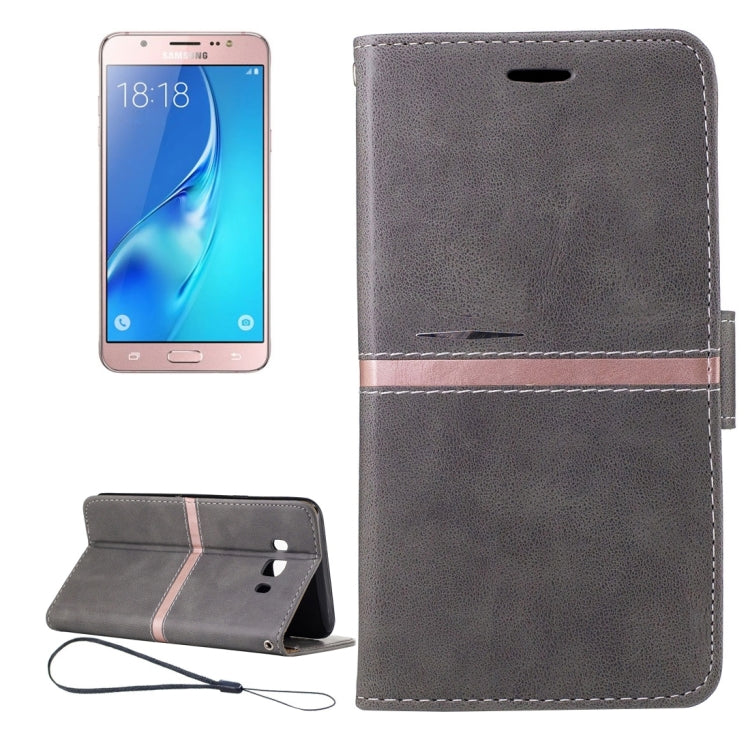 For Galaxy J5 (2016) / J510 Crazy Horse Texture Horizontal Flip PU Leather Case with Holder & Card Slots & Wallet & Photo Frame & Lanyard