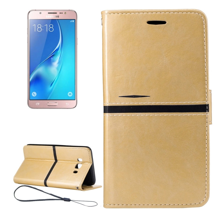 For Galaxy J5 (2016) / J510 Crazy Horse Texture Horizontal Flip PU Leather Case with Holder & Card Slots & Wallet & Photo Frame & Lanyard