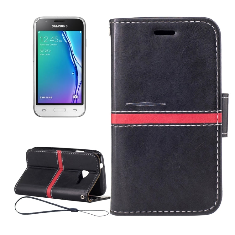 For Galaxy J1 Mini / J1 Nxt / J105 Crazy Horse Texture Horizontal Flip PU Leather Case with Holder & Card Slots & Wallet & Photo Frame & Lanyard