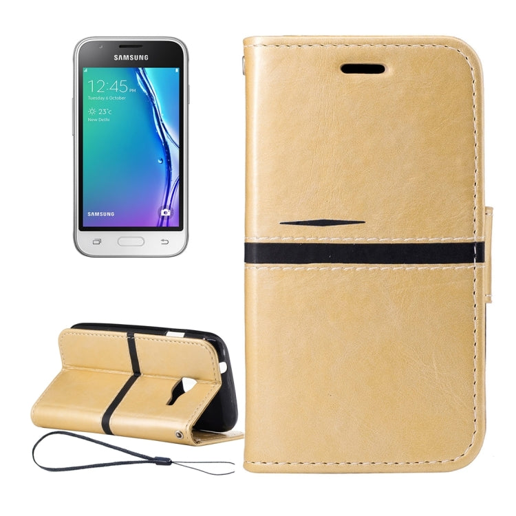 For Galaxy J1 Mini / J1 Nxt / J105 Crazy Horse Texture Horizontal Flip PU Leather Case with Holder & Card Slots & Wallet & Photo Frame & Lanyard