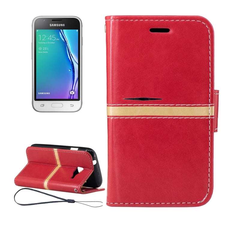 For Galaxy J1 Mini / J1 Nxt / J105 Crazy Horse Texture Horizontal Flip PU Leather Case with Holder & Card Slots & Wallet & Photo Frame & Lanyard