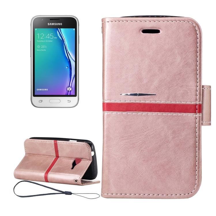 For Galaxy J1 Mini / J1 Nxt / J105 Crazy Horse Texture Horizontal Flip PU Leather Case with Holder & Card Slots & Wallet & Photo Frame & Lanyard