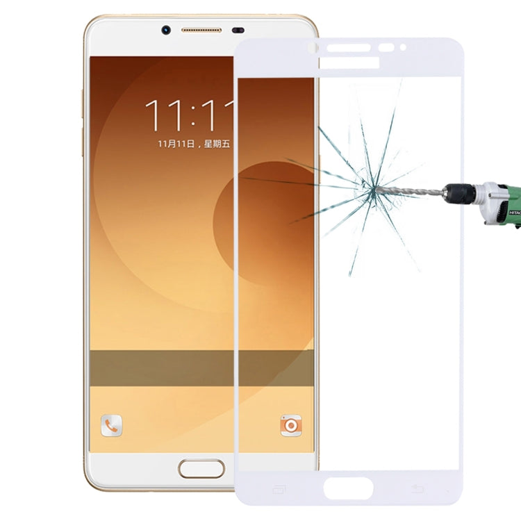 For Galaxy C9 Pro / C900 0.26mm 9H Surface Hardness Explosion-proof Silk-screen Tempered Glass Full Screen Film