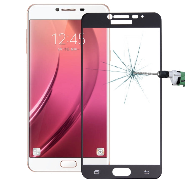 For Galaxy C7 / C700 0.26mm 9H Surface Hardness Explosion-proof Silk-screen Tempered Glass Full Screen Film