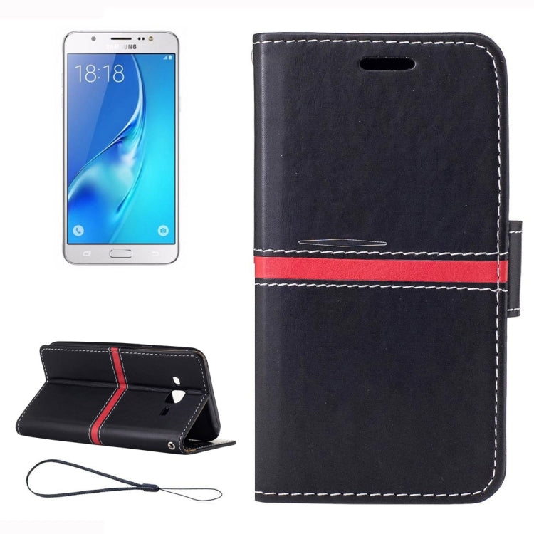 For Galaxy J5 / J500 Crazy Horse Texture Horizontal Flip Leather Case with Holder & Card Slots & Wallet & Photo Frame & Lanyard