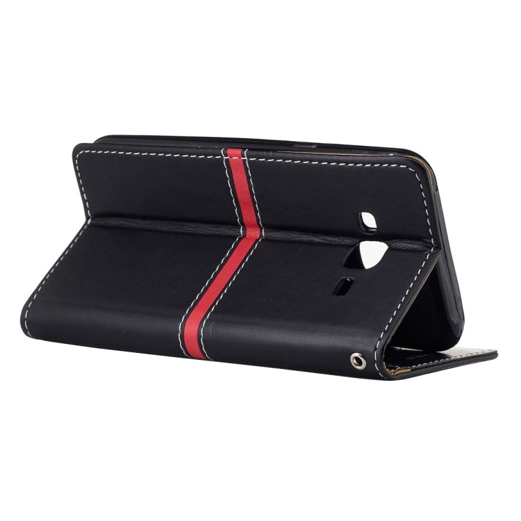 For Galaxy J5 / J500 Crazy Horse Texture Horizontal Flip Leather Case with Holder & Card Slots & Wallet & Photo Frame & Lanyard