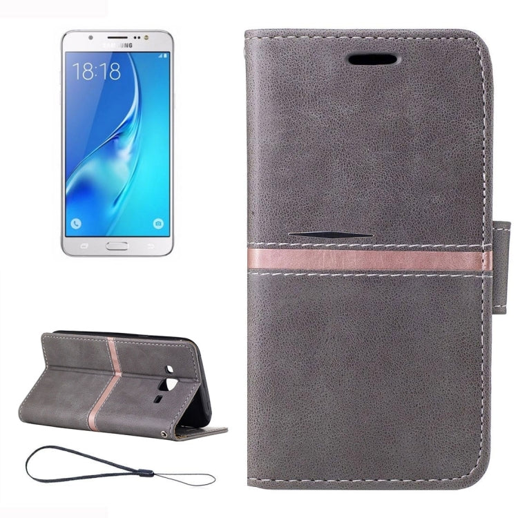 For Galaxy J5 / J500 Crazy Horse Texture Horizontal Flip Leather Case with Holder & Card Slots & Wallet & Photo Frame & Lanyard