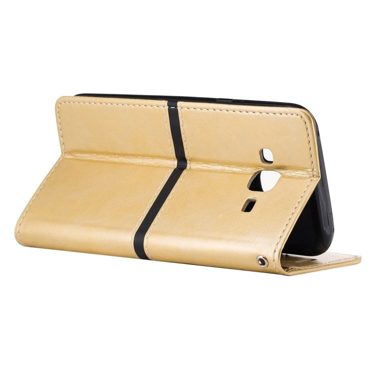 For Galaxy J5 / J500 Crazy Horse Texture Horizontal Flip Leather Case with Holder & Card Slots & Wallet & Photo Frame & Lanyard