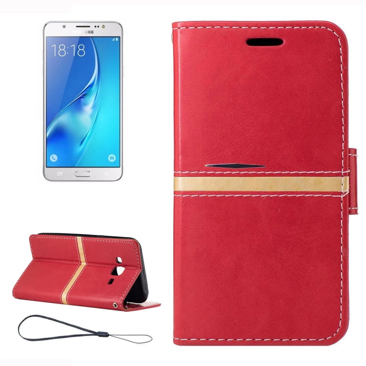 For Galaxy J5 / J500 Crazy Horse Texture Horizontal Flip Leather Case with Holder & Card Slots & Wallet & Photo Frame & Lanyard