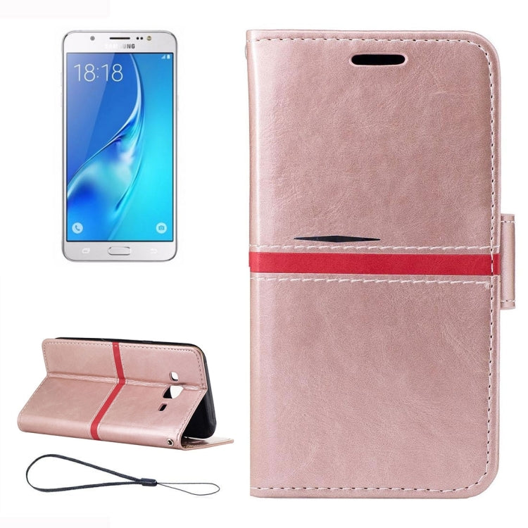 For Galaxy J5 / J500 Crazy Horse Texture Horizontal Flip Leather Case with Holder & Card Slots & Wallet & Photo Frame & Lanyard