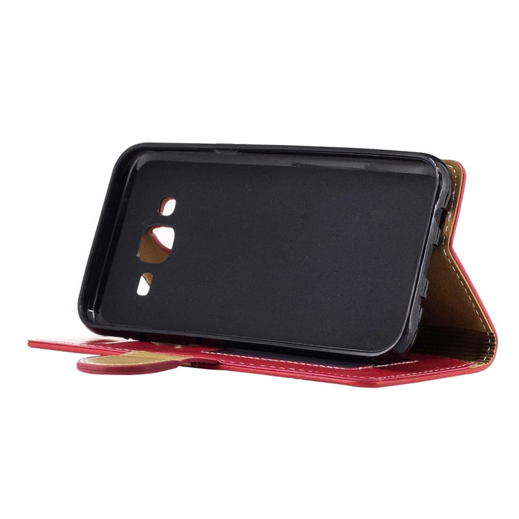 For Galaxy J5 / J500 Crazy Horse Texture Horizontal Flip Leather Case with Holder & Card Slots & Wallet & Photo Frame & Lanyard