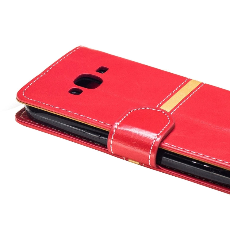 For Galaxy J5 / J500 Crazy Horse Texture Horizontal Flip Leather Case with Holder & Card Slots & Wallet & Photo Frame & Lanyard