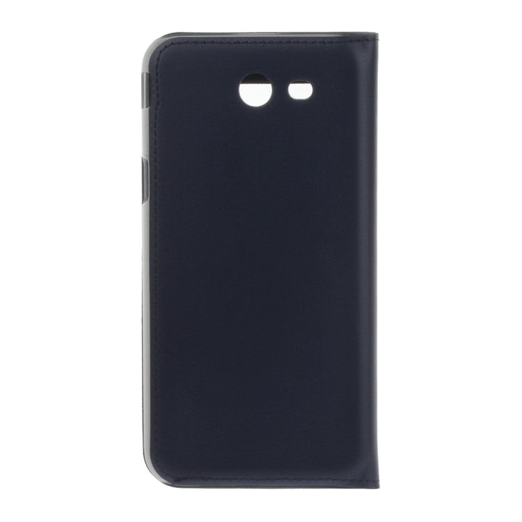 For Galaxy J3 (2017) / J327 (US Version) Plain Weave Texture Horizontal Flip Leather Case with Call Display ID