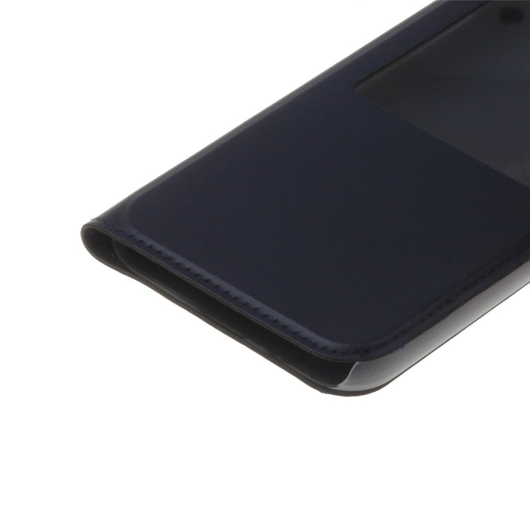 For Galaxy J3 (2017) / J327 (US Version) Plain Weave Texture Horizontal Flip Leather Case with Call Display ID