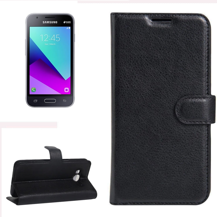 For Galaxy J1 mini prime 2016 / SM-J106 Litchi Texture Horizontal Flip Leather Case with Holder & Card Slots & Wallet
