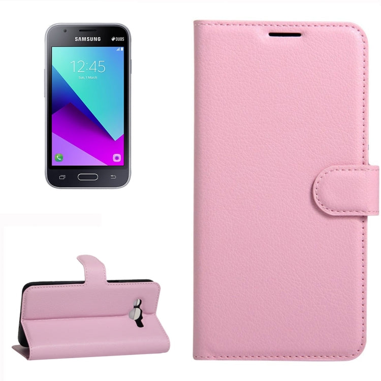 For Galaxy J1 mini prime 2016 / SM-J106 Litchi Texture Horizontal Flip Leather Case with Holder & Card Slots & Wallet