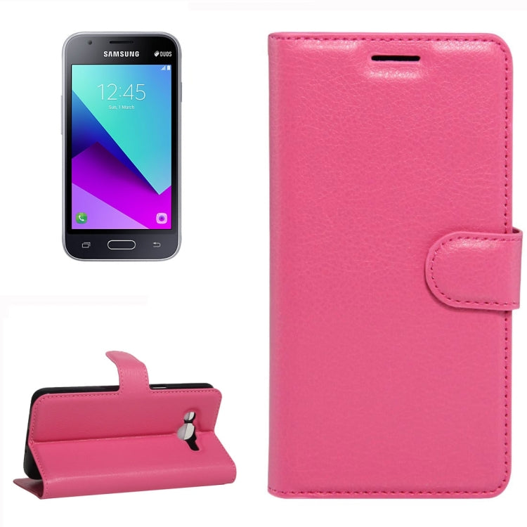 For Galaxy J1 mini prime 2016 / SM-J106 Litchi Texture Horizontal Flip Leather Case with Holder & Card Slots & Wallet
