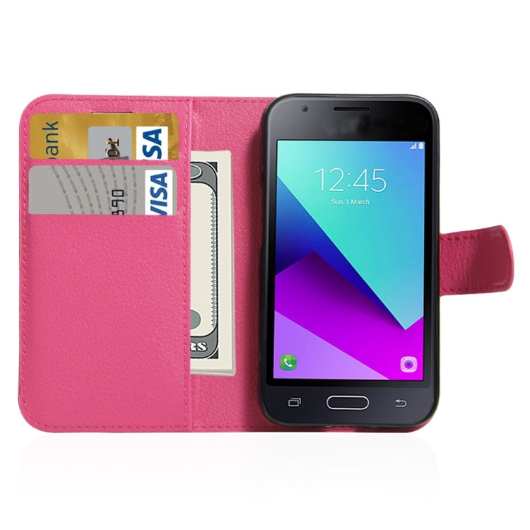 For Galaxy J1 mini prime 2016 / SM-J106 Litchi Texture Horizontal Flip Leather Case with Holder & Card Slots & Wallet