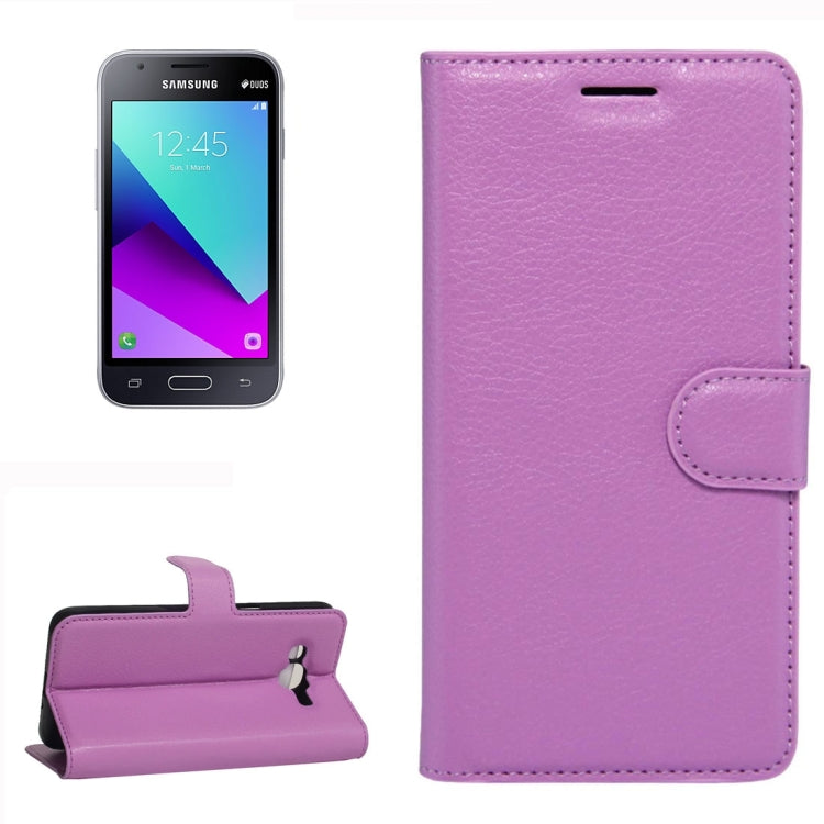 For Galaxy J1 mini prime 2016 / SM-J106 Litchi Texture Horizontal Flip Leather Case with Holder & Card Slots & Wallet