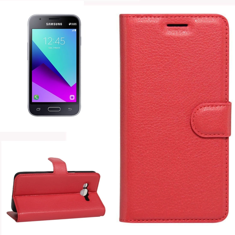 For Galaxy J1 mini prime 2016 / SM-J106 Litchi Texture Horizontal Flip Leather Case with Holder & Card Slots & Wallet