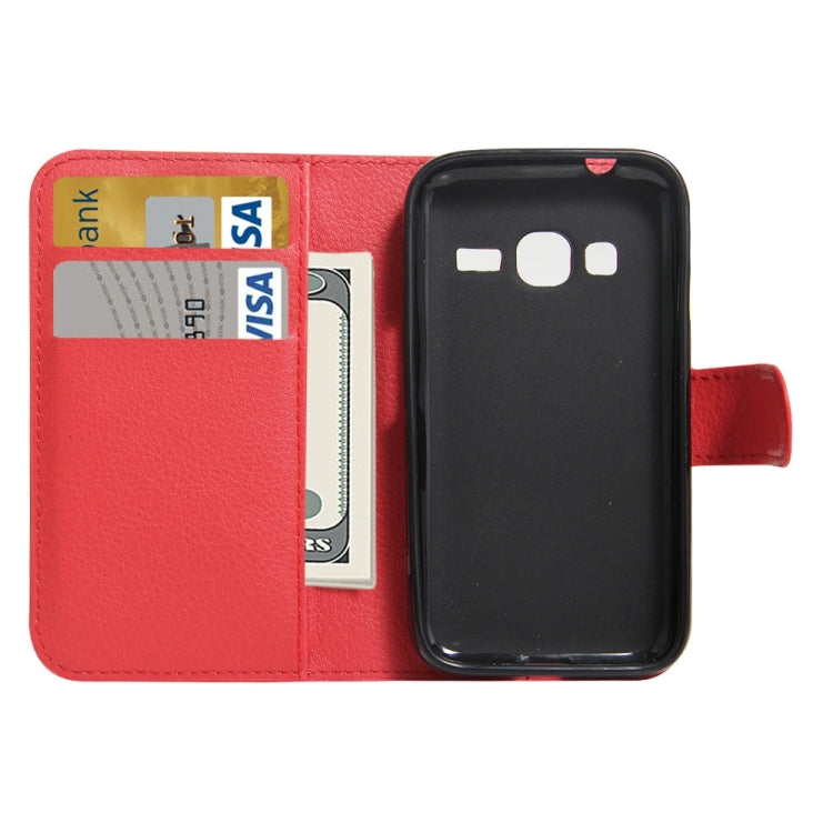 For Galaxy J1 mini prime 2016 / SM-J106 Litchi Texture Horizontal Flip Leather Case with Holder & Card Slots & Wallet
