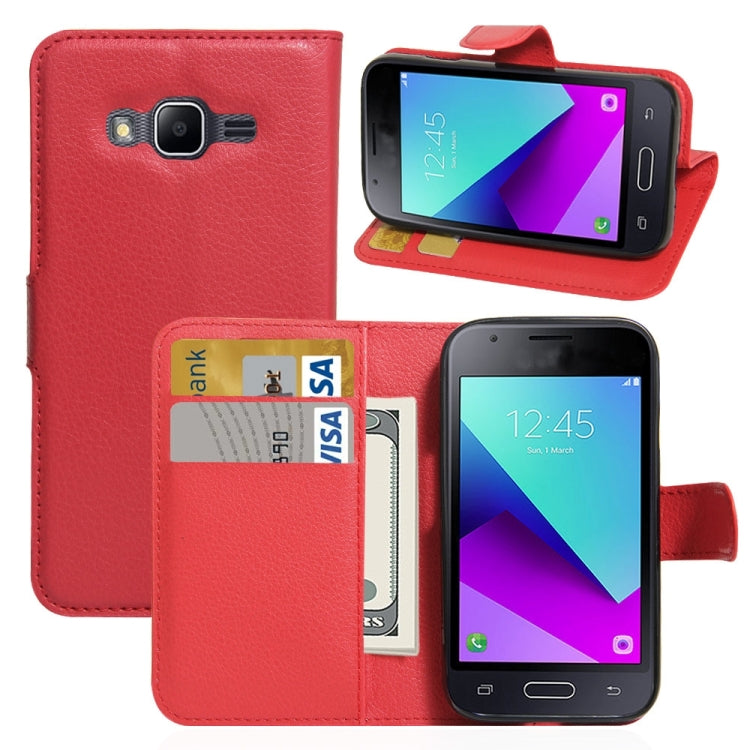 For Galaxy J1 mini prime 2016 / SM-J106 Litchi Texture Horizontal Flip Leather Case with Holder & Card Slots & Wallet