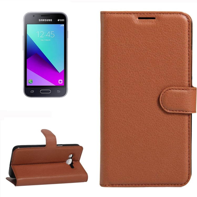 For Galaxy J1 mini prime 2016 / SM-J106 Litchi Texture Horizontal Flip Leather Case with Holder & Card Slots & Wallet