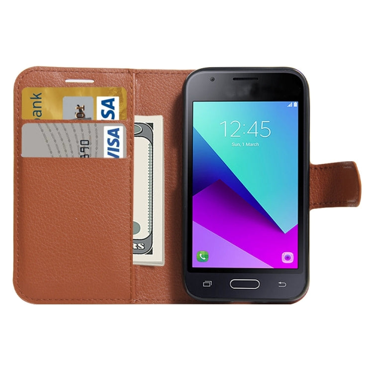 For Galaxy J1 mini prime 2016 / SM-J106 Litchi Texture Horizontal Flip Leather Case with Holder & Card Slots & Wallet