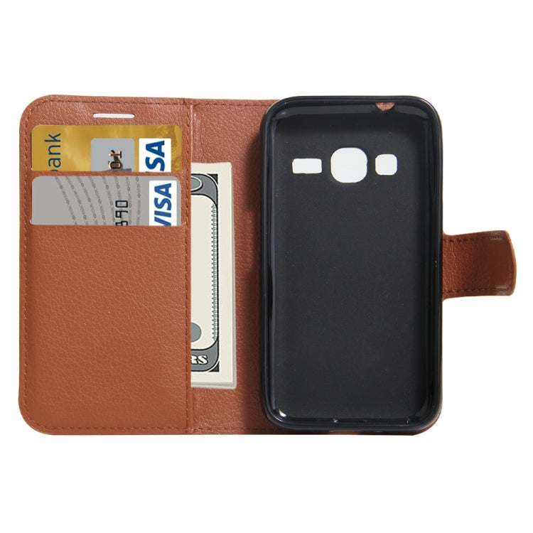 For Galaxy J1 mini prime 2016 / SM-J106 Litchi Texture Horizontal Flip Leather Case with Holder & Card Slots & Wallet