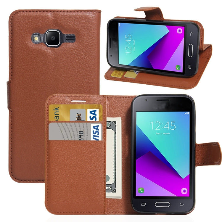For Galaxy J1 mini prime 2016 / SM-J106 Litchi Texture Horizontal Flip Leather Case with Holder & Card Slots & Wallet