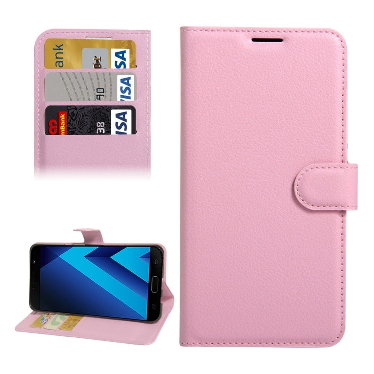 For Galaxy A7 (2017) Litchi Texture Horizontal Flip Leather Case with Holder & Card Slots & Wallet