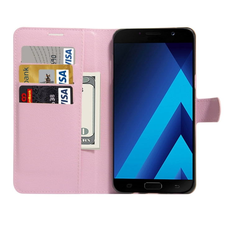 For Galaxy A7 (2017) Litchi Texture Horizontal Flip Leather Case with Holder & Card Slots & Wallet