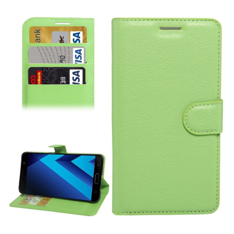 For Galaxy A7 (2017) Litchi Texture Horizontal Flip Leather Case with Holder & Card Slots & Wallet