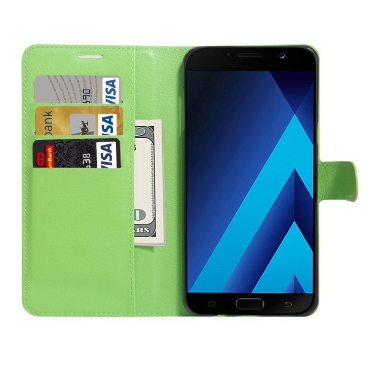 For Galaxy A7 (2017) Litchi Texture Horizontal Flip Leather Case with Holder & Card Slots & Wallet