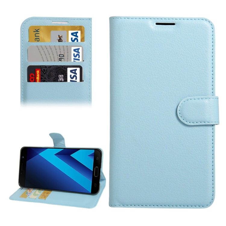 For Galaxy A7 (2017) Litchi Texture Horizontal Flip Leather Case with Holder & Card Slots & Wallet