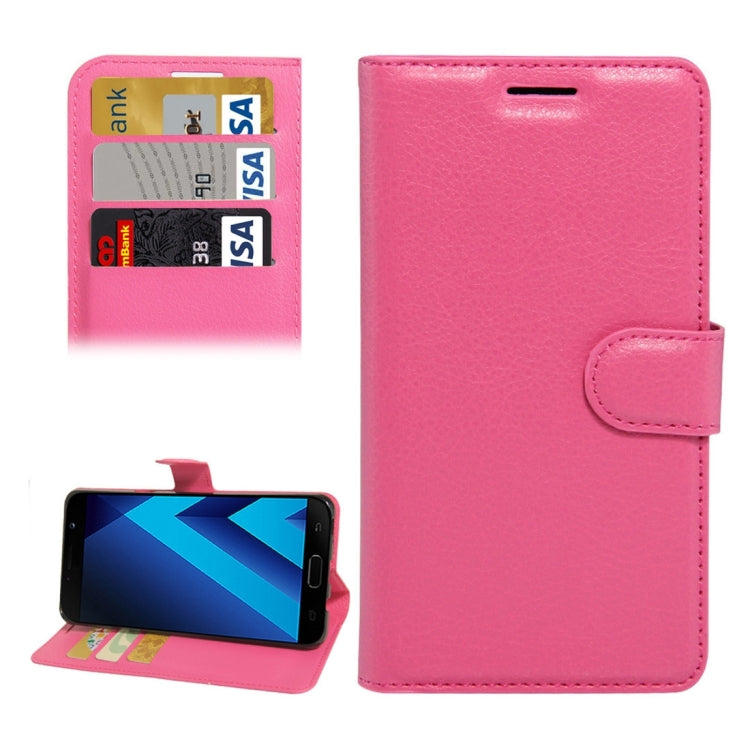For Galaxy A7 (2017) Litchi Texture Horizontal Flip Leather Case with Holder & Card Slots & Wallet