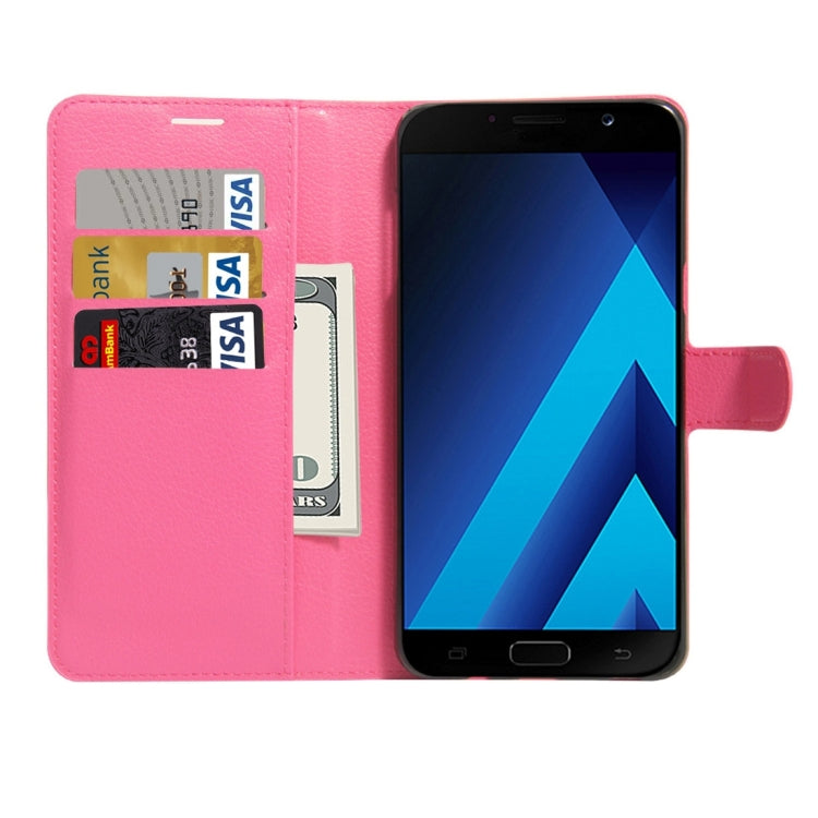 For Galaxy A7 (2017) Litchi Texture Horizontal Flip Leather Case with Holder & Card Slots & Wallet